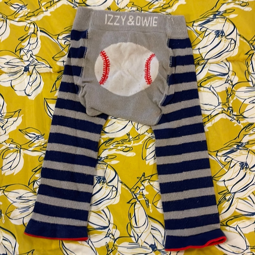 Izzy & Owie baseball leggings 6-12 mo